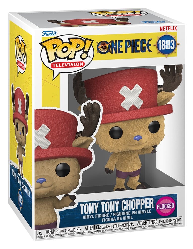 FUNKO POP ANIMATION : ONE PIECE - TONY TONY CHOPPER 1883 FLOCKED (NETFLIX)