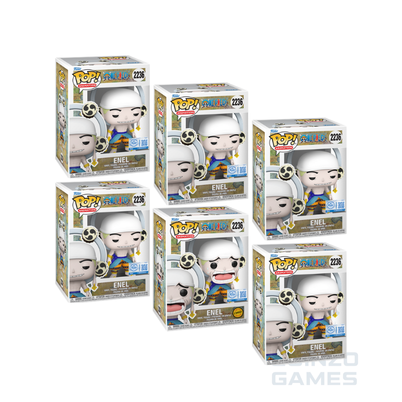 Set di Funko POP in scatola con figura Enel Chase, esclusiva