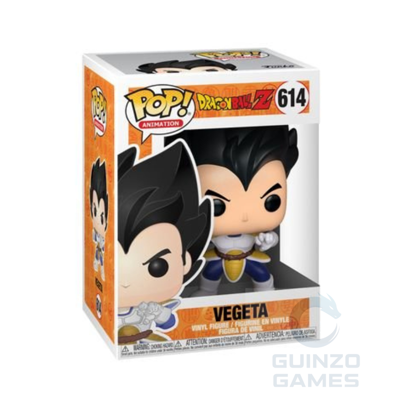 Scatola Funko Pop di una action figure in vinile di Vegeta, con vestito blu