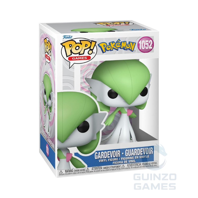 Action figure Funko Pop Pokémon Gardevoir 1052 in confezione, testa verde e corpo bianco
