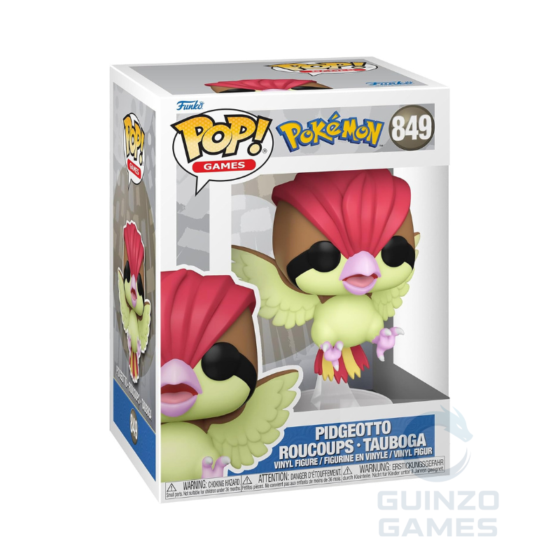Personaggio Funko POP di Pidgeotto in confezione da collezione, scatola trasparente