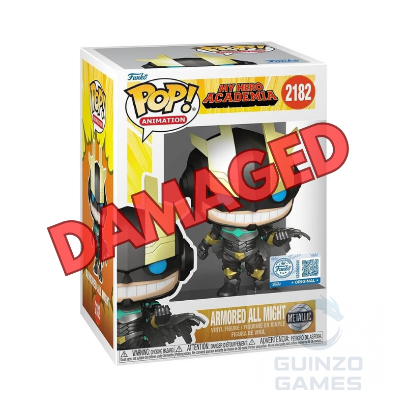 Figura Funko POP! Armored All Might metallico, in scatola con grafica multicolore