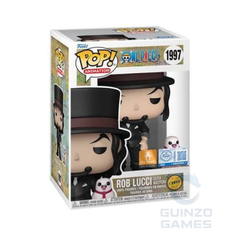 Scatola con figurina Funko POP di Rob Lucci 1997, in abito nero e cappello