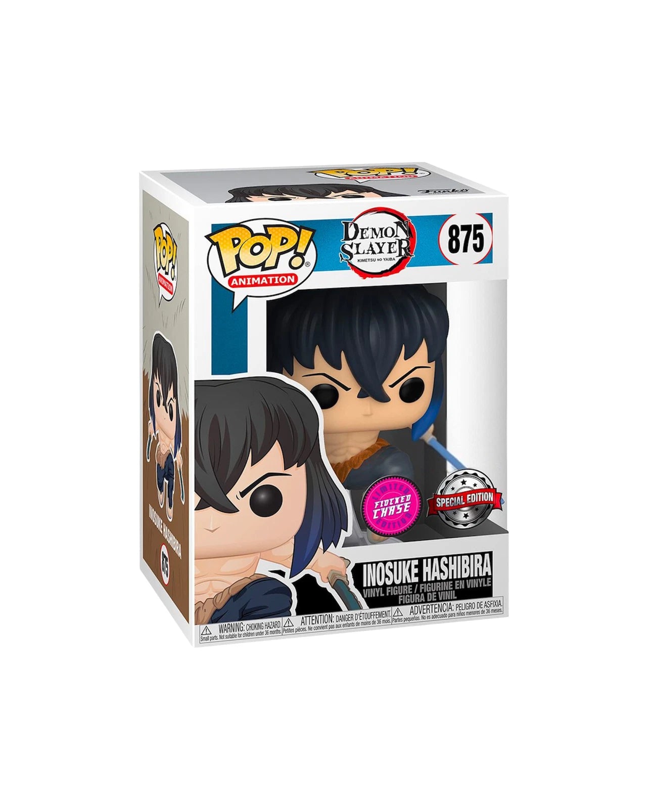FUNKO POP ANIMATION : DEMON SLAYER - INOSUKE HASHIBIRA 875 FLOCKED CHASE