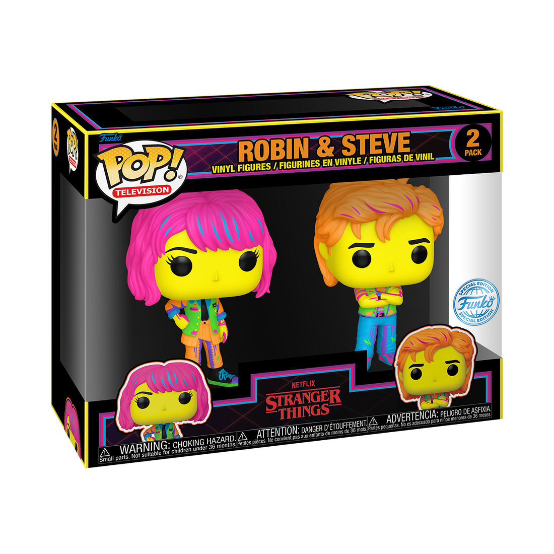 Funko Pop STRANGER THINGS - POP TV - 2 Pack Robin & Steve (BLKLT)
