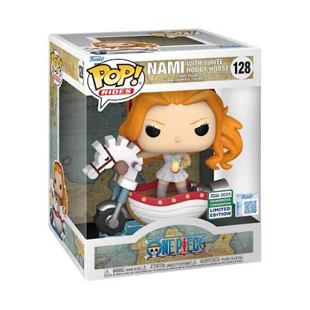FUNKO POP ANIMATION : ONE PIECE - NAMI WITH WHITE HOBBY HORSE 128 2025 SHARED LIMITED EDITION
