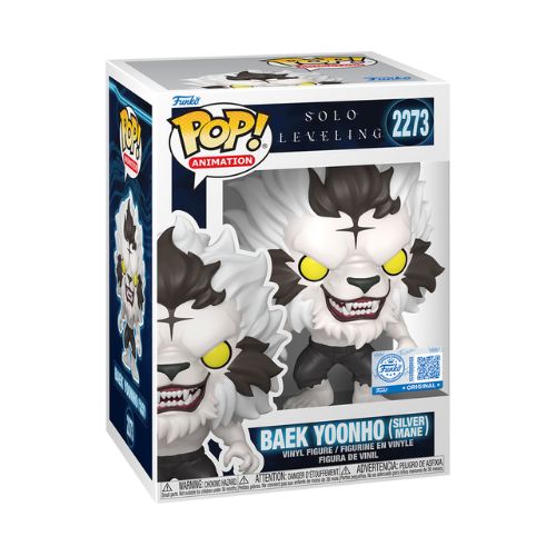 FUNKO POP ANIMATION : SOLO LEVELING - BAEK YOONHO (SILVER MANE) 2273 EXCLUSIVE BUNDLE CHASE