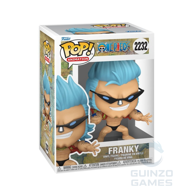 Figurina Funko POP in vinile con capelli azzurri e occhiali neri, in scatola