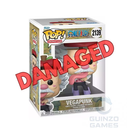 Figura Funko Pop Animation Vegapunk 2139, capelli bianchi e camice grigio