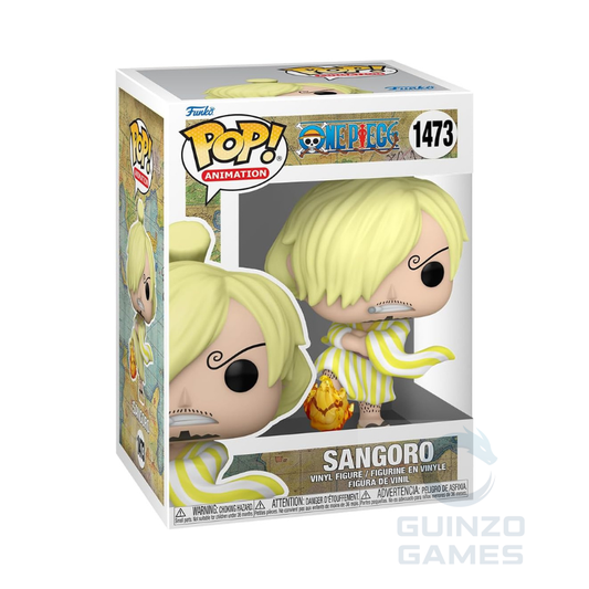 Figurina Funko Pop One Piece Sangoro 1473 in box, capelli biondi, maglia a righe