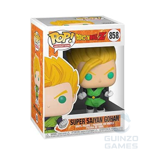 Funko Pop in scatola con figurina vinile: capelli gialli e outfit verde.