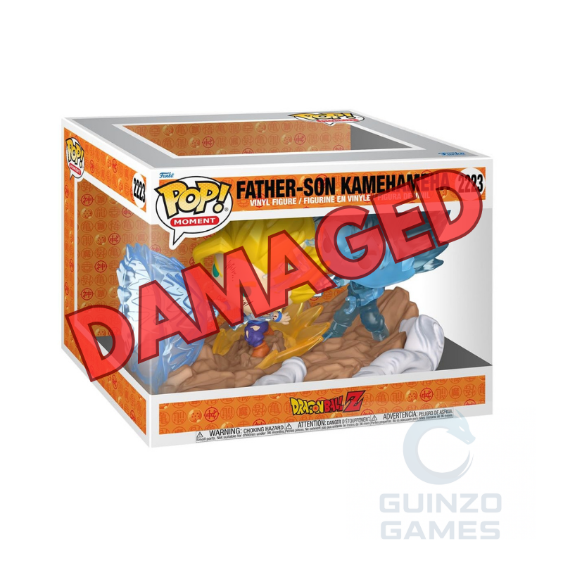 Figura Funko Pop in confezione apribile con Kamehameha e scritta Father-Son 2223 Moment
