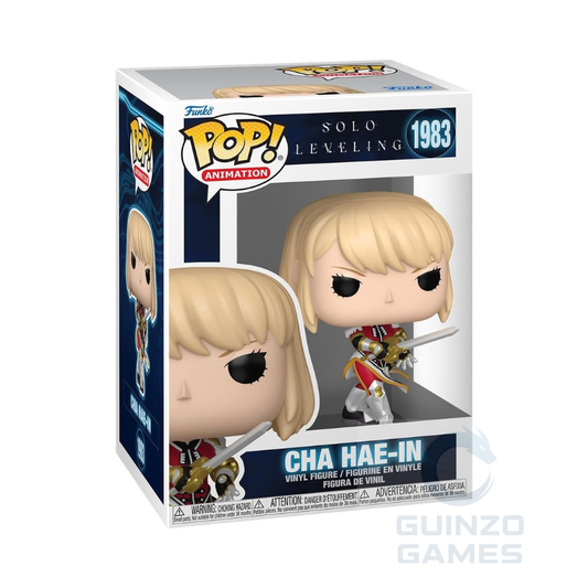 Figura Funko Pop in confezione Cha Hae-In 1983: capelli biondi e arma.