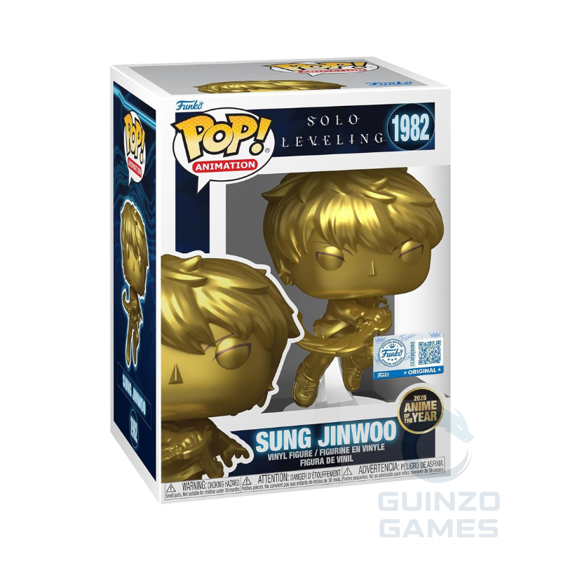 Figura Funko Pop Animation in scatola, personaggio con capelli biondi dorati.