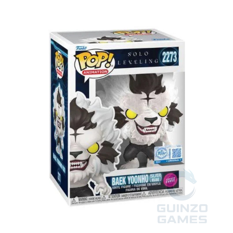 Scatola Funko POP Animation Solo Leveling con figura Baek Yoonho Silver Mane 2273