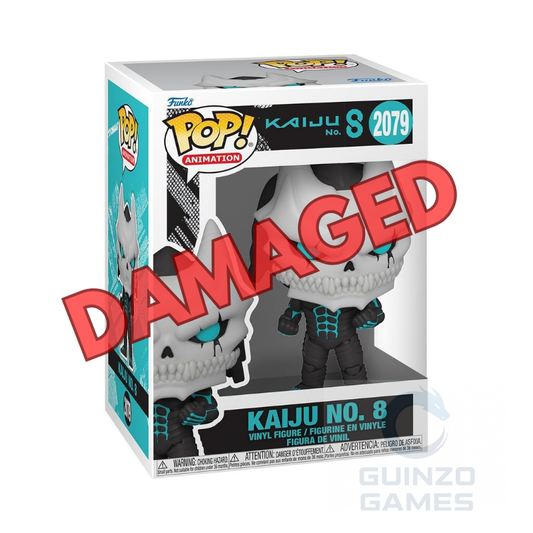 Figura Funko POP Animation Kaiju No. 8 in vinile, testa da teschio grigia.
