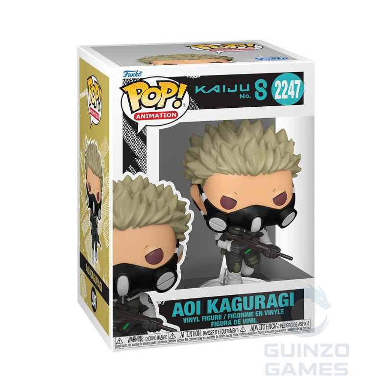 Personaggio Funko Pop in vinile in scatola: Aoi Kaguragi con maschera e fucile