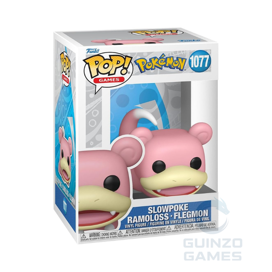 Figure in vinile Funko POP di Slowpoke 1077 in confezione, faccia e occhi neri.