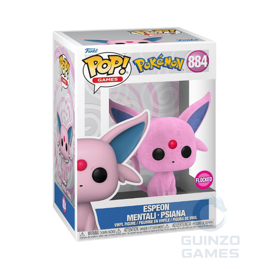 Figura vinilica Flocked Funko POP Pokémon Espeon in scatola