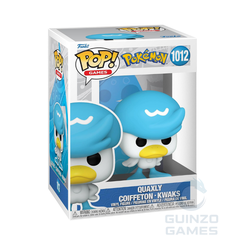 Figura Funko POP Pokémon Quaxly 1012 in scatola, modello da collezione