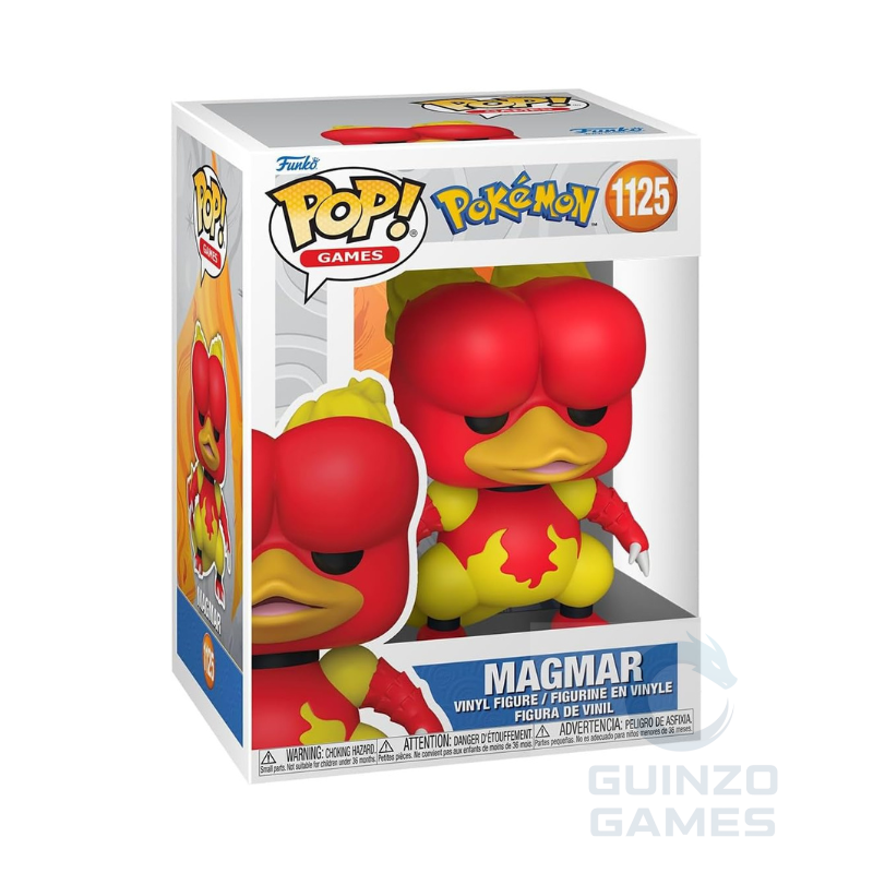 Funko Pop Pokémon Magmar figura in vinile in confezione, rosso con fiamme gialle