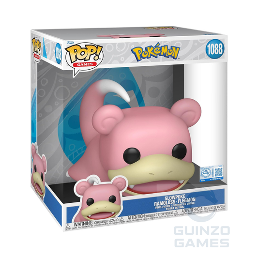 Jumbo Funko Pop Pokémon Slowpoke in scatola, corpo rosa e muso verde.