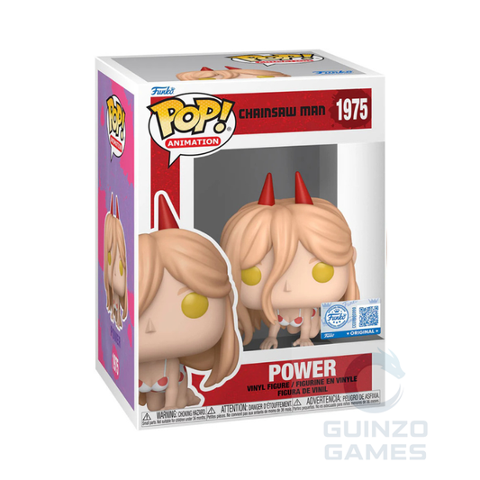 Figurina Funko Pop Power 1975 in vinile, scatola con personaggio biondo e corna