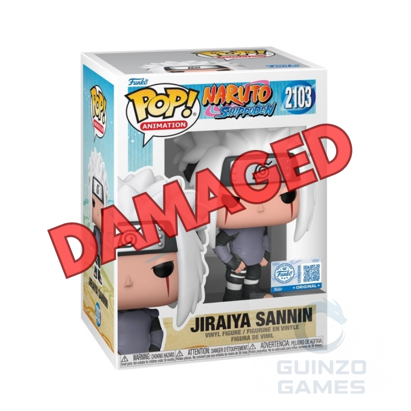 Figura Funko POP in scatola di Jiraiya Sannin, capelli bianchi, abiti grigi, numero 2103.
