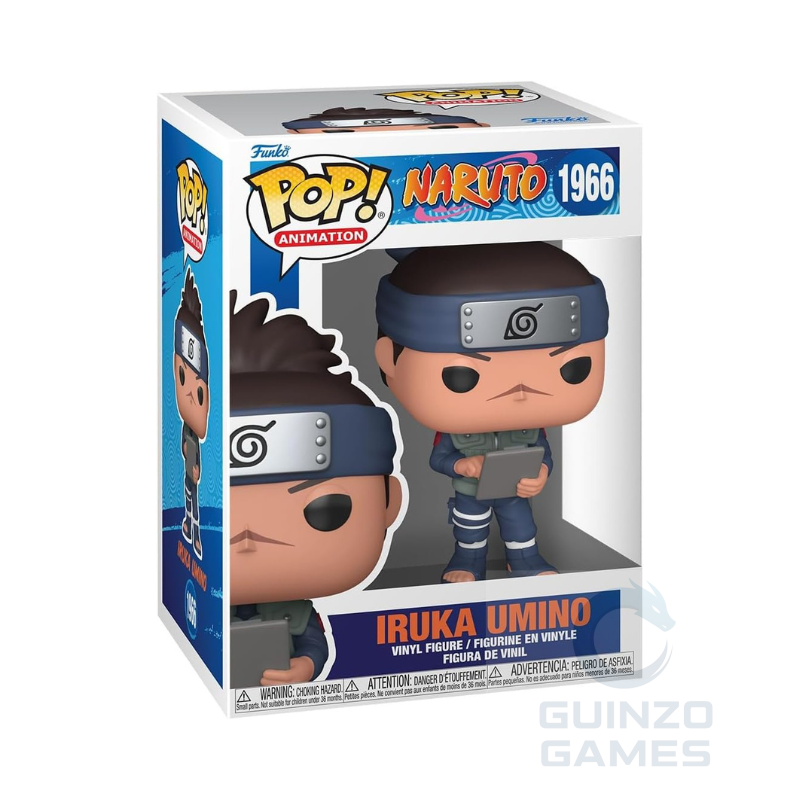 Figura Funko POP Naruto di Iruka Umino con fascia ninja grigia e abito blu