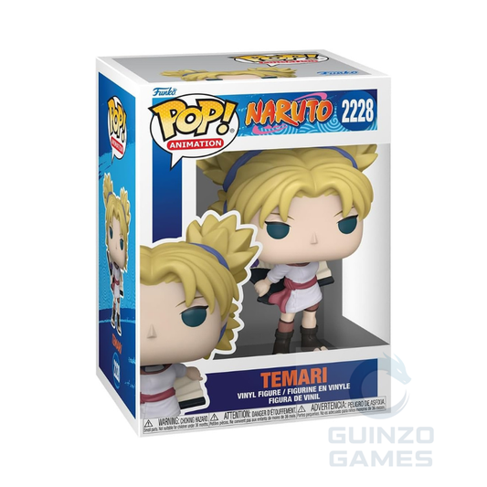 Scatola Funko POP Naruto 2228 con figura Temari bionda, cappotto rosso e nero