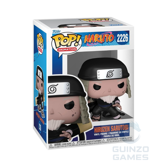 Scatola Funko Pop Naruto 2226 con figura Hiruzen Sarutobi, visiera nera e abito blu