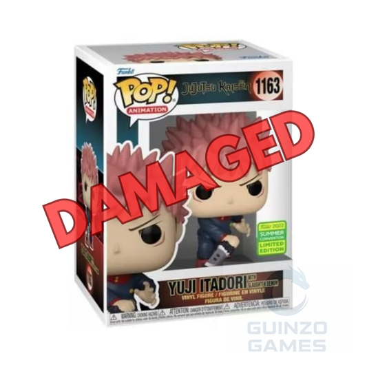 Set di due statuine Funko POP Jujutsu Kaisen Yuji Itadori con confezione danneggiata