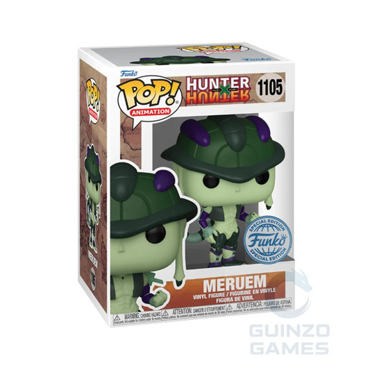 Scatola Funko Pop! vinile Meruem 1105 edizione speciale: figura verde con cappuccio viola