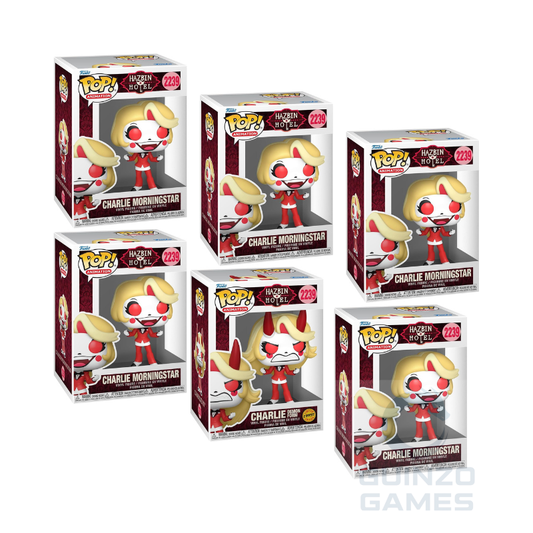 Funko Pop! figure in scatola di Charlie Morningstar, personaggio rosso e cappello