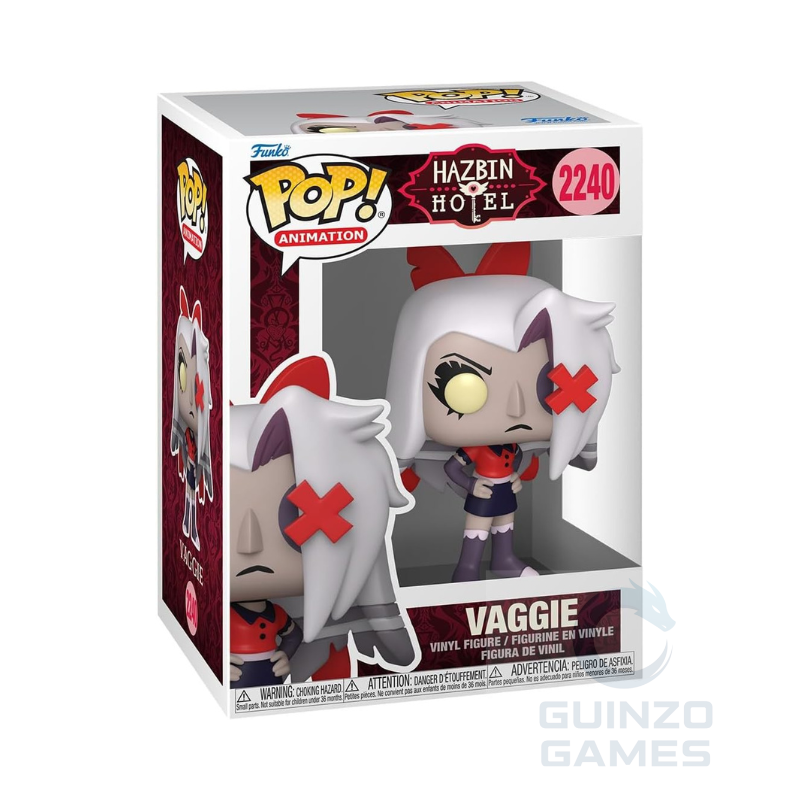 Action figure in vinile Funko Pop Vaggie 2240 con capelli bianchi e segno rosso