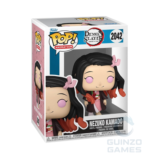 Figurina Funko POP Animation Nezuko Kamado: capelli neri, occhi rosa, posa sorridente