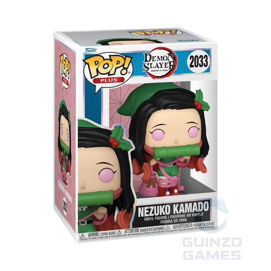 Figura Funko Pop in vinile di Nezuko Kamado con outfit verde e bende rosse