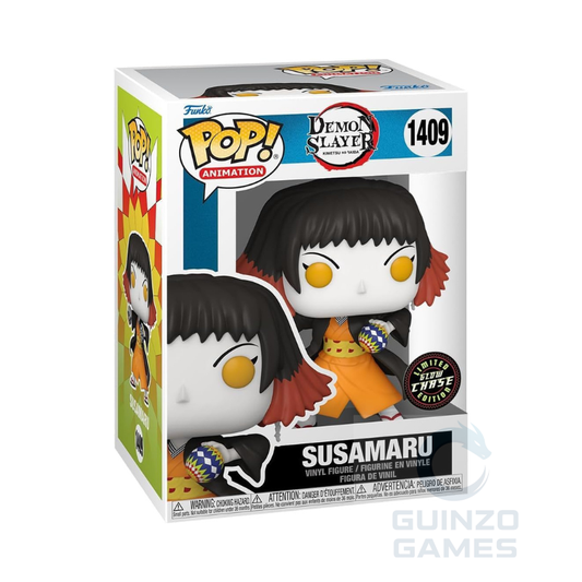 Scatola Funko POP Susamaru: figurina chibi in outfit arancione, capelli neri