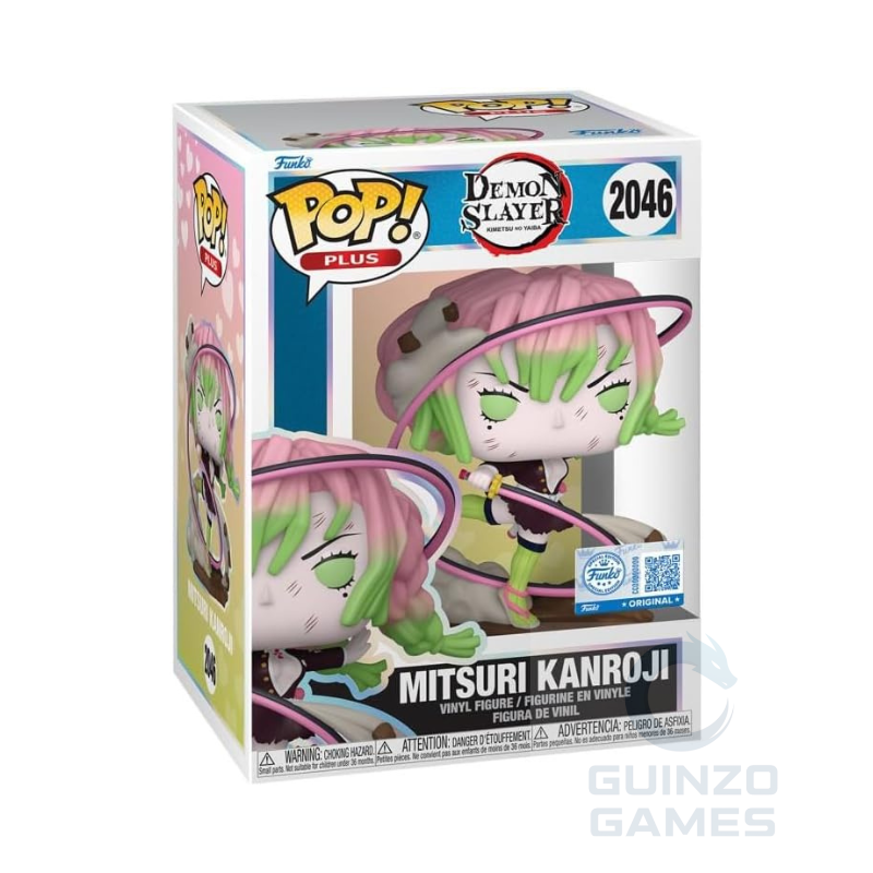 Figura da collezione Funko Pop Mitsuri Kanroji in scatola, capelli verdi e abito rosa.