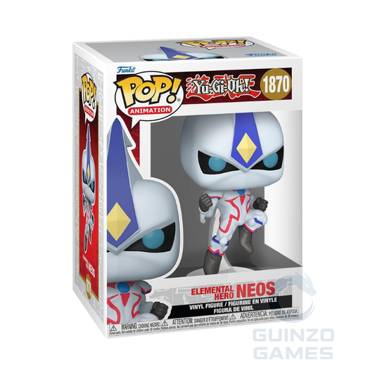 Scatola con figurina Funko POP Neos Elemental Hero, vinile in tuta bianco-blu