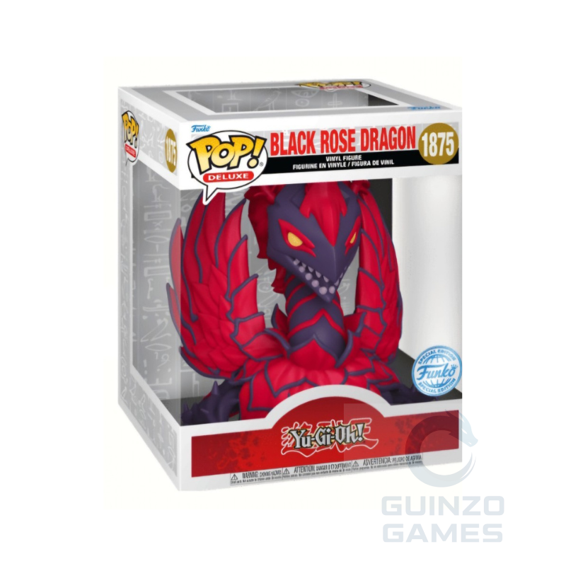 Figura Funko POP in confezione con drago nero e rosso, stile YU-GI-OH