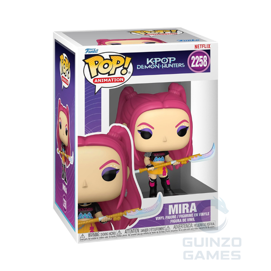 Figura Funko Pop Mira (KPOP Demon-Hunters) in scatola, marchio Netflix