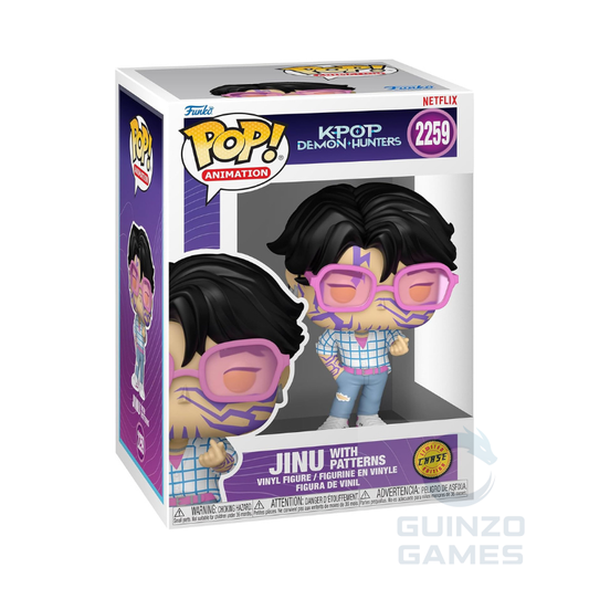 Scatola Funko Pop! Jinu, occhiali viola, outfit a quadretti, 2259 Chase, Guinzo Games
