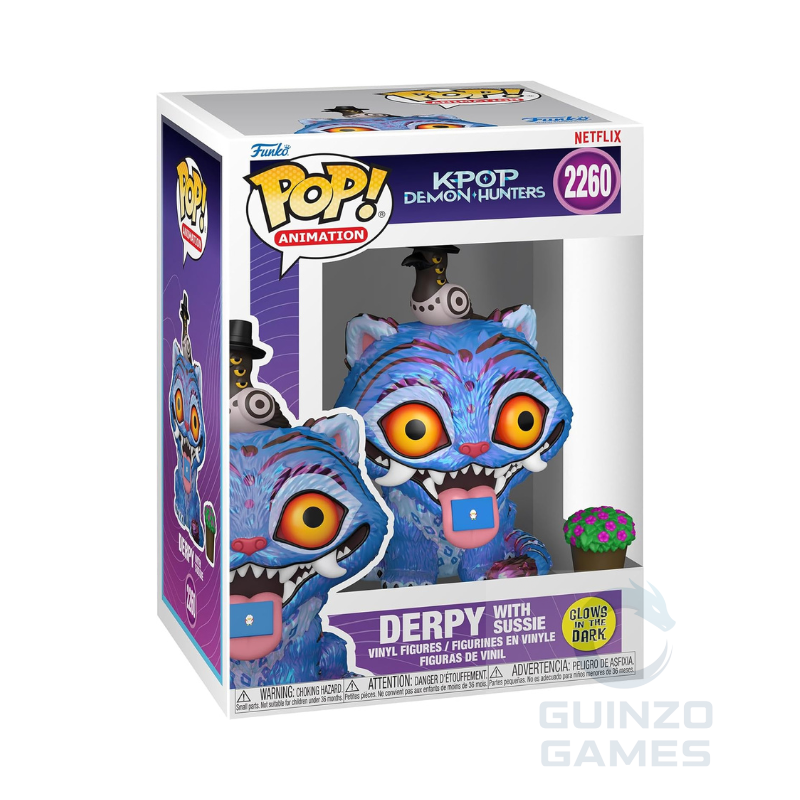 Action figure Funko POP KPOP Demon Hunters Derpy con Sussie, scatola con logo Netflix 2260