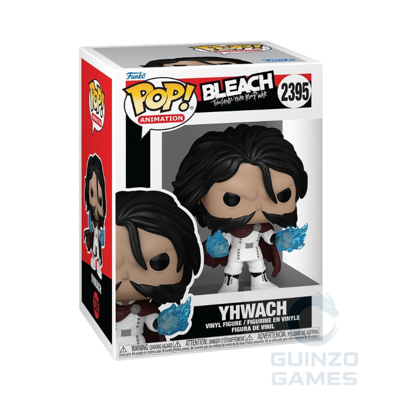 Scatola Funko POP Bleach con statuetta Yhwach in vinile, capelli neri, abito bianco