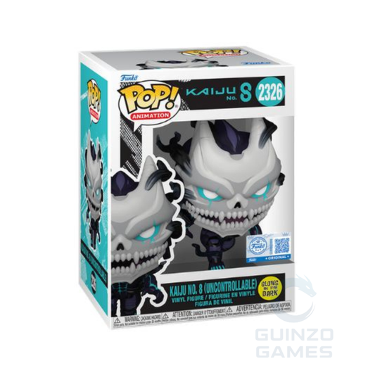 Funko Pop Kaiju No.8 in confezione: figura in vinile con occhi azzurri e zanne scure