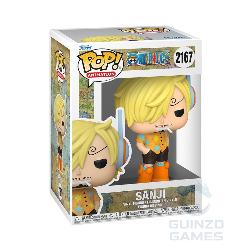 Figurina in vinile Sanji Funko POP, confezione One Piece con finestra trasparente