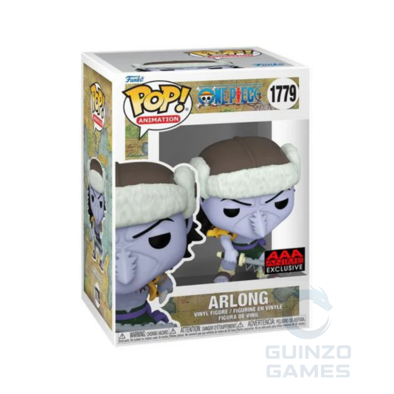 Personaggio Funko POP in vinile ARLONG con cappello marrone e mantello bianco, scatola.