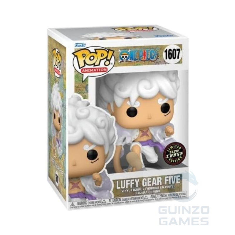 Figura Funko POP! Luffy Gear Five 1607 Chase in vinile, cappuccio bianco