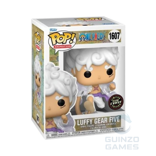 Figura Funko POP! Luffy Gear Five 1607 Chase in vinile, cappuccio bianco